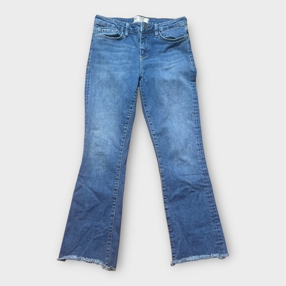Free People Denim - Free People Blue Denim Frayed Hem Bootcut Jeans W 28